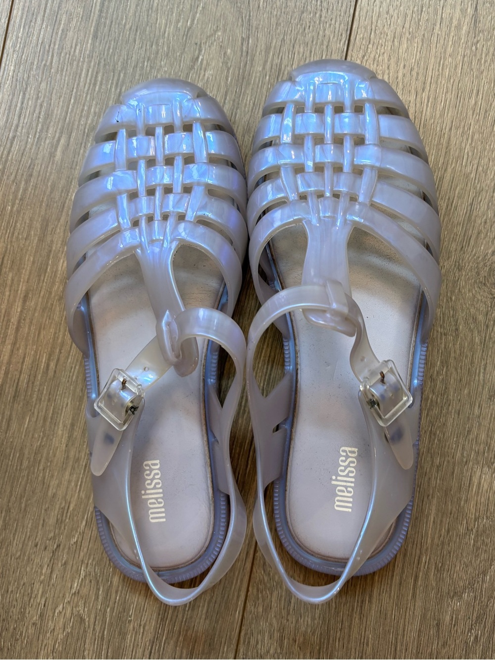 Melissa Women's Possession fisherman jelly sandals iridescent purple size 7